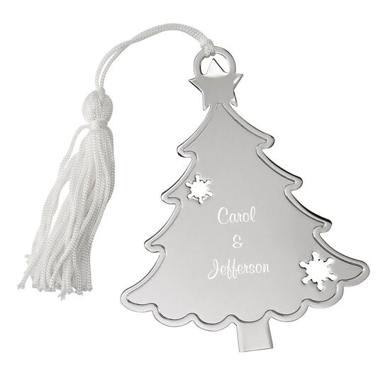 Christmas Tree Shaped Ornament with Snowflakes